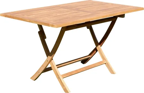 ALEOS. XXL echt TEAK Klapptisch Holztisch Gartentisch Garten Tisch 140x80 cm JAV-AVES Holz Teakholz