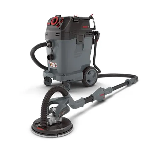 MENZER Langhalsschleifer LHS 225 PRO mit VCM 550 PRO Sauger - Schleifmaschinen für Trockenbau mit ergonomischem Design, leistungsstarkem Motor und Staubklasse M Sauger für sauberes Arbeiten ohne Unterbrechung.