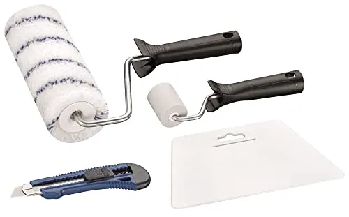 Color Expert Vliestapezierset Vlies-Tapezier-Set Malerset Renovierungsset, Blau, 4-Teilig