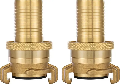 Poppstar Schlauchkupplung Messing 1 1/4 Zoll - Hochdruck- und Saugkupplung - Schlauchkupplungen, ideal für Wasserpumpen und Rasensprenger. Die Messing-Kupplung bietet einen integrierten Nachstellring für sicheren Druck und verhindert Druckverlust.