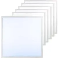 6er Pack LED BackLit Panel UGR<19, 62x62 - Einbauleuchten mit Anti-Blend-Eigenschaft (UGR<19) für eine augenschonende Beleuchtung. Ideal für Büros und Wohnräume, energieeffizient und langlebig mit bis zu 25.000 Stunden Lebensdauer.