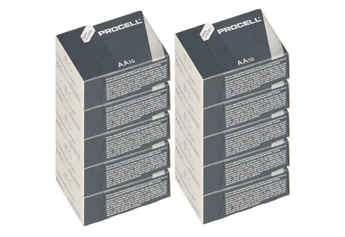 Duracell Procell MN1500 AA Batterien - 100 Stück - Batterien für Profi-Geräte: 100x Duracell Procell MN1500 AA, entwickelt für höchste Performance in Rauchmeldern, Fernbedienungen und mehr. Zuverlässige Energie mit 1,5 Volt.