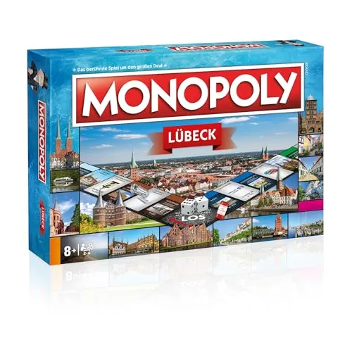 Monopoly Lübeck – Städte-Edition von Winning Moves - Gesellschaftsspiel mit Holstentor und Lübecker Hafen, ideal für Familienabende und als Geschenk für Lübeck-Fans.