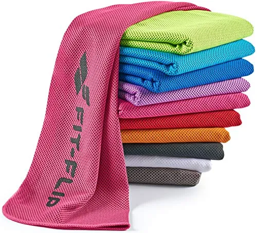 Fit-Flip Kühlendes Handtuch - Ice Cooling Towel und mikrofaser Kühltuch – kühlende Handtücher für Nacken und Hals - Airflip cool Towel für Fitness und Sport - Kühlhandtuch (rosa, 100x30cm)