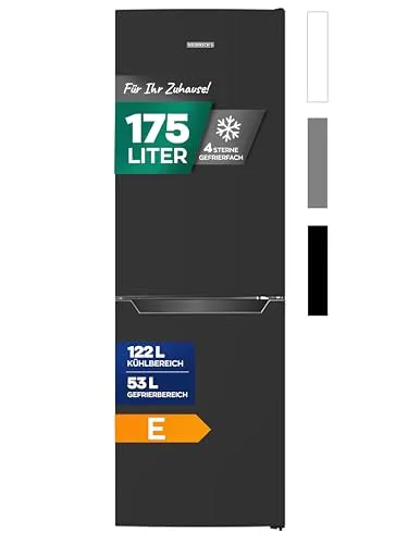 Heinrich´s Kühlgefrierkombination 175Liter - Kühlschrank mit 4-Sterne Gefrierfach, leise 39dB, 175L Gesamtvolumen und energieeffizient mit nur 195 kWh/Jahr. Ideal für frische Lebensmittel und Tiefkühlprodukte.