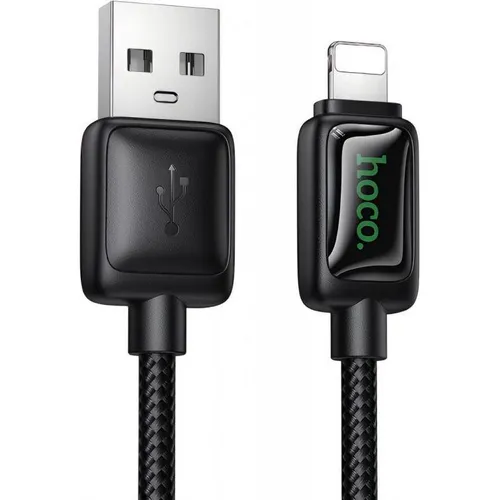 Hoco Cable Cable with LCD USB A to Lightning 2,4A 1,2 m U146 black (1.20 m) (66206103)
