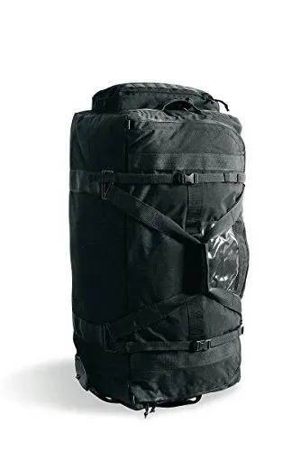 Tasmanian Tiger Rollkoffer TT Transporter Heavy Frame MK II Black - Koffer aus robustem CORDURA 700 den, mit 155 Litern Volumen und großer Frontöffnung. Ideal für Reisen und Outdoor-Abenteuer.