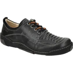 Eject Komfort Schnürschuhe ICE Herren - Schwarz - Größe 43 EU - Hochwertige Herrenschuhe aus Glattleder mit herausnehmbarem Fußbett. Ideal für den Alltag, bieten sie Komfort und Stil mit flacher Gummisohle und normaler Weite.