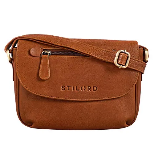 STILORD 'Tamara' Kleine Handtasche Damen Leder Braun Umhängetasche Vintage für Frauen zum Ausgehen Abendtasche Partytasche Elegante Echtleder Tasche, Farbe:texas - braun