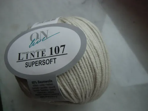 Linie 107 SUPERSOFT - Fb.241 leinenbeige- Online - 50g Knäuel -  Baumwolle/Polya