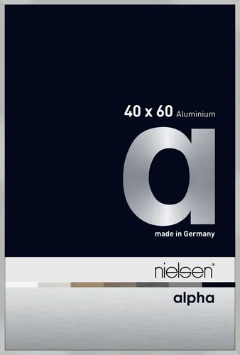 Nielsen Aluminium Bilderrahmen Alpha 40x60 cm silber matt - Moderner Hängerahmen aus Aluminium, ideal für stilvolle Präsentationen Ihrer Lieblingsbilder – passt perfekt in jedes Zuhause.