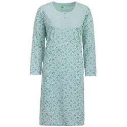 zeitlos Nachthemd Nachthemd Langarm - Zweigen/ Blüten grün 4XL