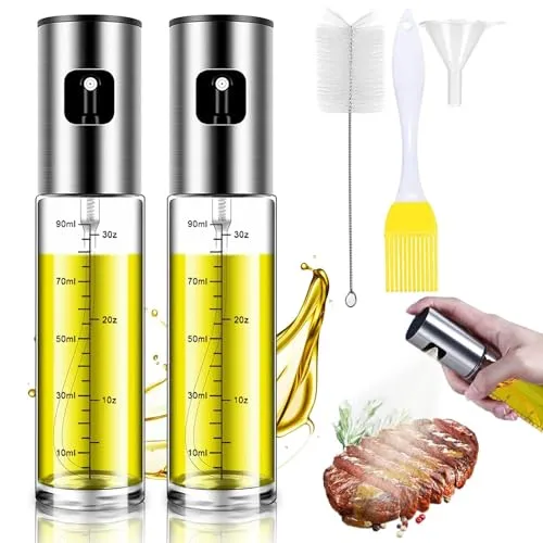 BETA NOBLE〖Verstärkte〗Ölsprüher zum Kochen, Öl Sprühflasche, Ölspray zum Kochen, Olivenölsprüher für Salat, Grillen, Backen in der Küche (2 Stück)