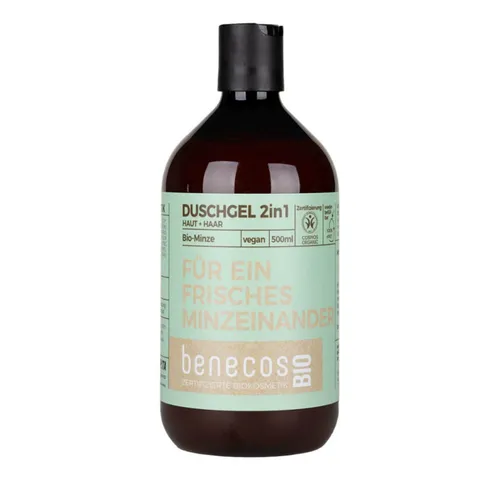 Benecos Duschgel Minze - Duschgel 2in1 Haut+Haar 500ml