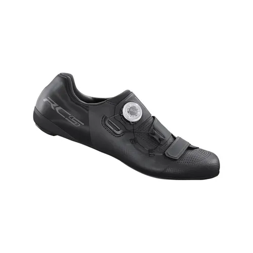 Shimano SH-RC502 Rennrad Fahrradschuhe – Schwarz - Leichte Fahrradschuhe mit BOA L6 Verschluss für optimale Passform und maximale Kraftübertragung. Ideal für lange Strecken, dank anatomischer Form und stabiler, kohlefaserverstärkter Zwischensohle.