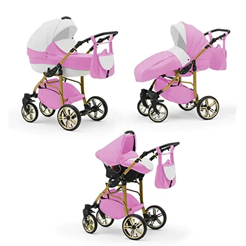 Kinderwagen-Set 4 in 1 Neo Gold inkl. Sportsitz und Autositz - 16 Teile - in 22 Farben