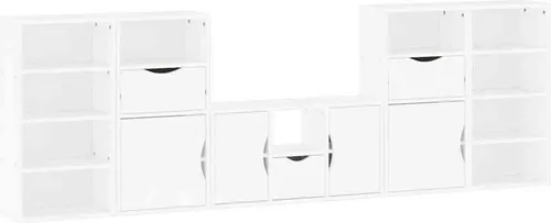 vidaXL 5-tlg. Wohnwand ODDA Weiß aus Kiefernholz von vidaXL