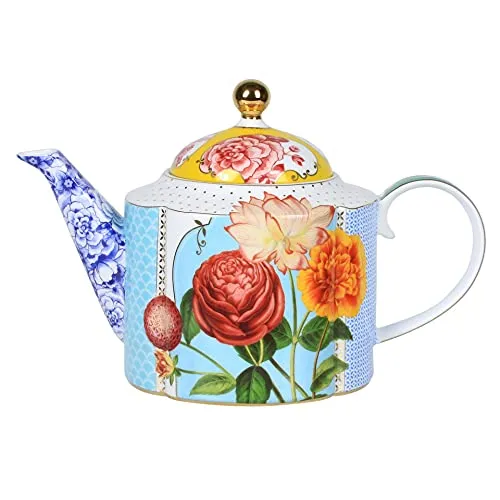 Teapot Royal 1.65ltr - Elegante Teekanne aus der Royal-Serie von PiP Studio, 18 cm hoch und mit einzigartigem Patchworkdesign. Ein echter Hingucker für Teeliebhaber, nicht spülmaschinen- oder mikrowellengeeignet.