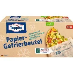 Produktbild Toppits® Papier-Gefrierbeutel, reißfest 4008871220271 , 1 Packung = 10 Stück, Fassungsvermögen: 6 Liter