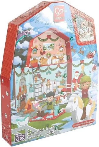 Hape Ponyhof Adventskalender - Adventskalender für Kinder mit 24 Überraschungen, die die Vorfreude auf Weihnachten steigern und das Rollenspiel sowie die Feinmotorik fördern.