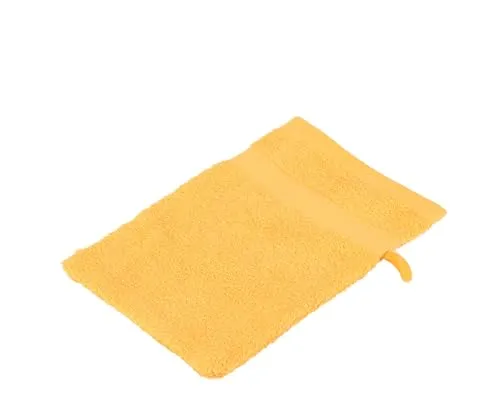 liebling Waschhandschuh, 100% hochwertige Baumwolle, Serie Miami, 17 x 24 cm, waschbar & trocknergeeignet, Farbe: gelb