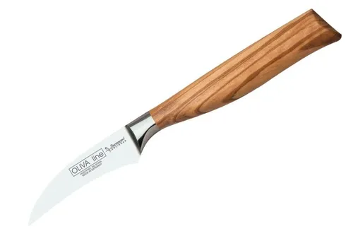 Burgvogel OLIVA Line Schälmesser - 7 cm geschmiedete Klinge - Küchenmesser für präzises Schälen von Obst und Gemüse, handgefertigt in Deutschland, rostbeständig und mit ergonomischem Holzgriff für optimalen Komfort.