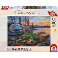 Darrell Bush: Campingidyll am See, Puzzle 1000 Teile von Schmidt Spiele