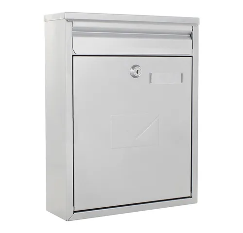 Profirst Mail PM 250 Briefkasten Silber - Eleganter Briefkasten mit zwei Einwurfmöglichkeiten, ideal für Hausfassaden oder Zäune. Aus robustem Stahl mit Pulverbeschichtung und Zylinderschloss für sichere Postzustellung.