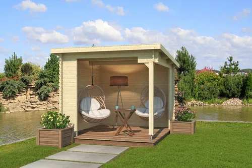 Gartenhaus Holz 28mm BUFFAL275 - 295x295cm - Gartenhaus aus robustem Holz mit 28mm Wandstärke, ideal für Lagerung und Freizeitnutzung, bietet hochwertigen Schutz für Ihre Gartenutensilien.