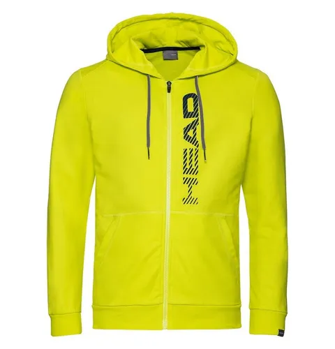 Head Kapuzenpullover Hoodie Club Fynn Fullzip gelb Herren - Stylischer Hoodie für Herren aus der Clubkollektion 2019, mit komfortablem Baumwoll-Polyestermix und gefütterter Kapuze – ideal für sportliche Aktivitäten und Freizeit.
