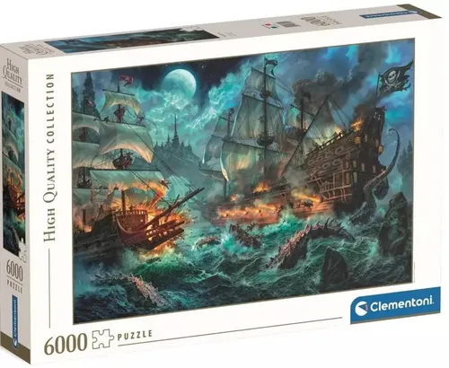 Clementoni 36530 Collection Puzzle - Pirates Battle, 6000 Teile für Erwachsene, herausforderndes Wimmelbild mit umweltfreundlichen Materialien und hochwertiger Qualität