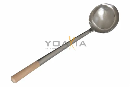 [ 47cm / L ] Wok-Kelle mit Holzgriff • Suppenkelle • Schöpflöffel • Schöpfkelle