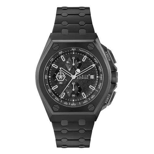 Philipp Plein Watch PWGAA0821 - Herren Chronograph - Armbanduhren für Herren, stilvolle Philipp Plein Uhr mit Edelstahlgehäuse und schwarzem Zifferblatt, perfekt für modebewusste Männer.