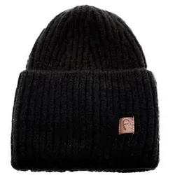 Faera Wintermütze weicher Warmer Grobstrick Beanie Mütze Strickmütze Herren Damen Unisex 78 Schwarz