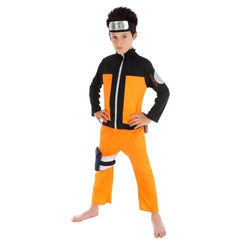 Chaks Naruto-Kinderkostüm orange-schwarz 116 (5-6 Jahre) in orange von Chaks