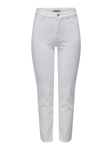 ONLEMILY Stretch HW STR ANK DNM NOOS Jeans - Bequeme Straight Fit Jeans mit Rippbündchen und überschnittenen Schultern, ideal für den täglichen Komfort und modische Vielseitigkeit.