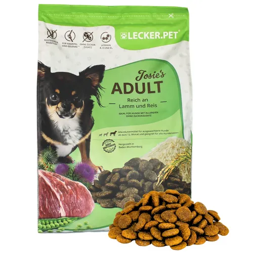 Josie's Adult Ente & Kartoffel Hundefutter 4 kg – Lecker.Pet® - Hochwertiges Trockenfutter für erwachsene Hunde mit schmackhafter Ente und Kartoffeln. Ideal für eine ausgewogene Ernährung und für den täglichen Bedarf geeignet.