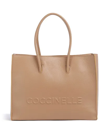 Coccinelle Myrtha Maxi Log Handbag - Damen-Henkeltaschen, elegante Handtasche aus genarbtem Leder mit viel Stauraum für Ihre Essentials, Maße: 35 x 27 x 13 cm