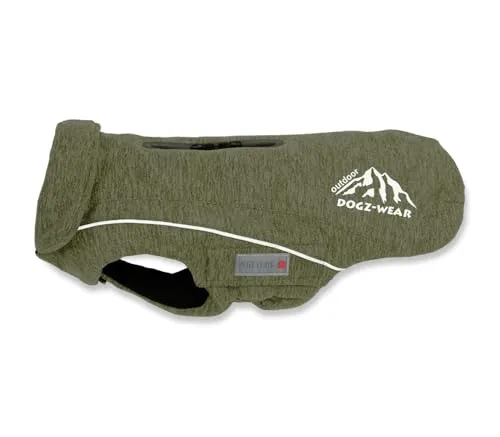 Wolters Hundemantel Fleecejacke Dogz-Wear olive meliert - Wärmende Fleecejacke für Hunde, wasserdicht bis 5.000 mm, schmutzabweisend und PFC-frei. Ideal für kalte Herbst- und Wintertage, mit reflektierenden Elementen für bessere Sichtbarkeit.