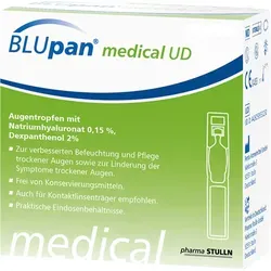 Blupan Medical UD 30 ML - Arzneimittel für trockene Augen, konservierungsmittelfrei mit Natriumhyaluronat und Dexpanthenol für langanhaltende Befeuchtung und Pflege der Augenoberfläche.