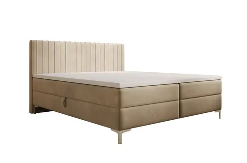 Luxusbetten24 Boxspringbett Leona Samt, mit Stauraum