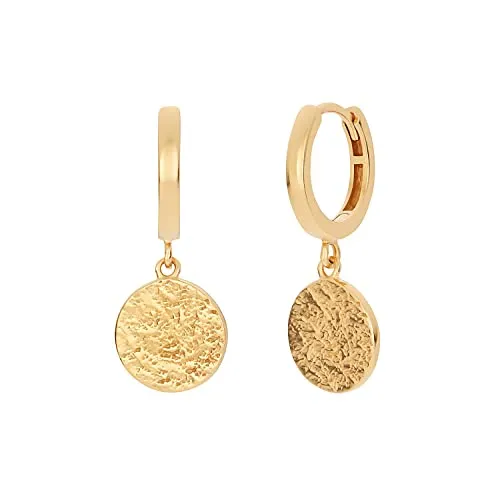 NOELANI Damen Creolen vergoldet aus 925er Sterling Silber - Ohrringe für Damen aus hochwertigem 925 Sterling Silber, glänzend und elegant, ideal als Geschenk in einer Schmuck Geschenk Box.