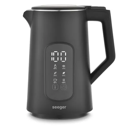 Seeger Digitaler Wasserkocher 1,7 L mit Temperaturregelung und Touchscreen