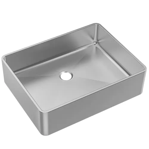 Essebagno Luisa Aufsatzwaschbecken 48x37 aus Edelstahl