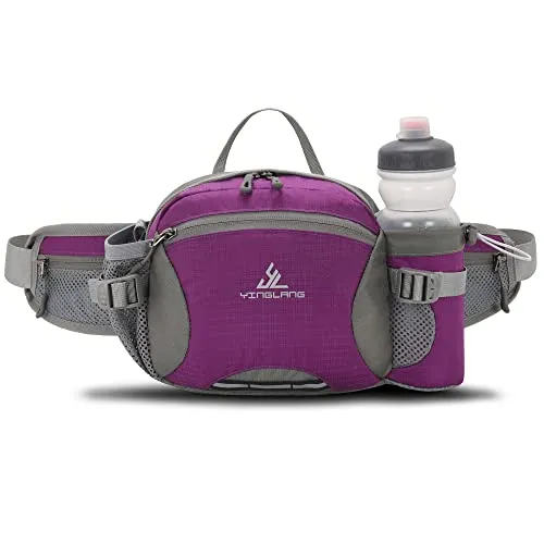 Bauchtasche Gürteltasche mit Flaschenhalter Hüfttasche Sport Wasserdicht Bumbag Waist Fanny Pack für Outdoor Reise Wandern Hundetraining Herren und Damen