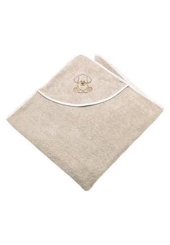 Sterntaler® Kapuzenbadetuch HUND Lucky 100x100 cm in beige von Sterntaler®