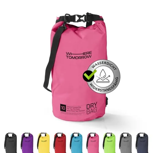 DoYourOutdoor Where Tomorrow Dry Bag Tasche 5L pink | Wasserdichter Rucksack | Wasserfester Beutel & Packsack | Drybag ideal für Boot, Kajak, Angeln und Camping