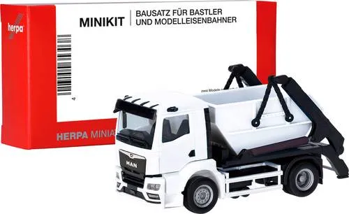 Herpa 013987 H0 LKW Modell MAN TGS NN Absetzkipper AK12, weiß