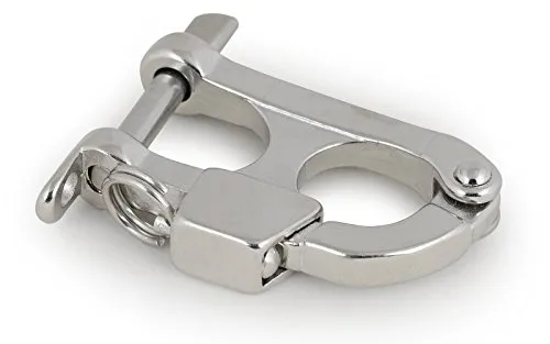 wellenshop Schnappschäkel Edelstahl 60 mm feststehend mit Schraubbolzen Schäkel Patentschäkel