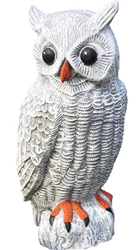 Steinfigur Uhu Kauz Eule, Frost- und wetterfest bis -30°C, massiver Steinguss